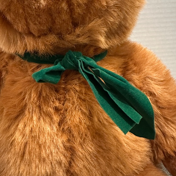 1987 Vintage GUND JC PENNY Teddy Bear - Green Ribbon Plush - 22" Tall - Gold Tag - Picture 9 of 10